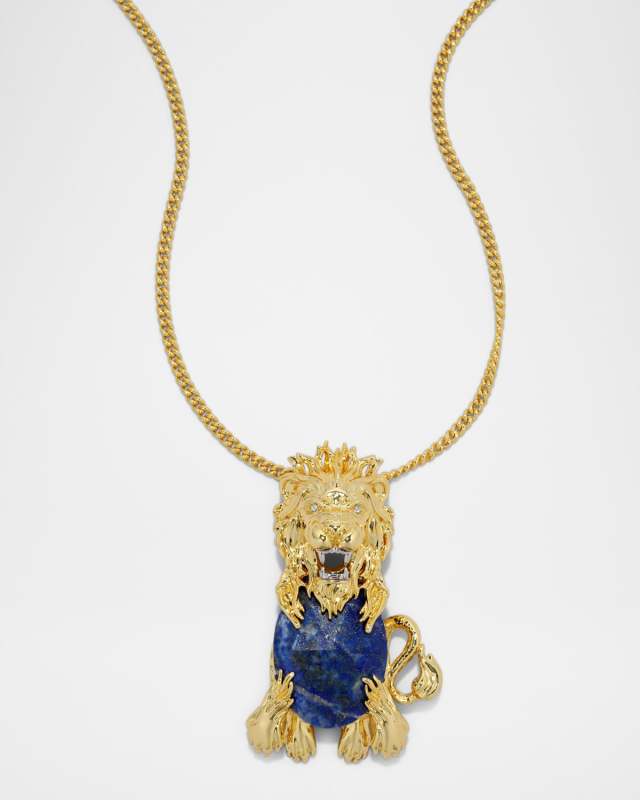 Brut Lion Lapis Necklace